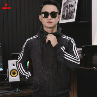 Áo Khoác Addidas Phối 3 Sọc Tay Cao Cấp Màu Xám Lông Chuột - Dominic