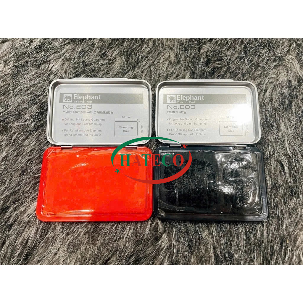 Khay mực dấu lăn tay- Khay mực dấu Elephant E03 58x90mm Thái Lan- Tampon đóng dấu E-03 (Stamp Pad)