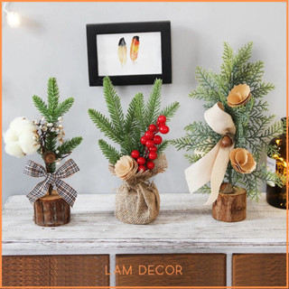Cây thông noel mini để bàn trang trí giáng sinh, cây thông nhỏ 25cm