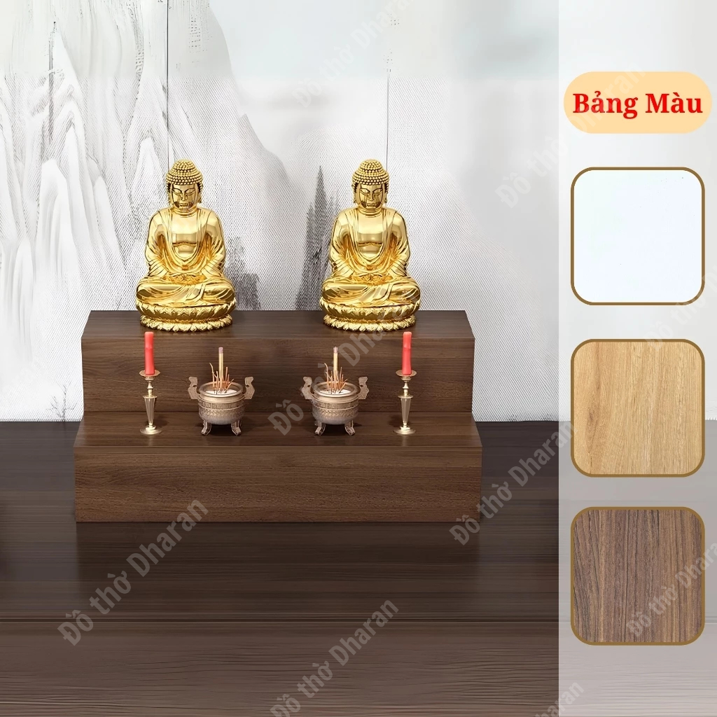 Bục gỗ tam cấp đôn tam cấp bàn thờ phật thờ gia tiên bàn thờ ông địa bàn thờ gỗ công nghiệp MDF bền 