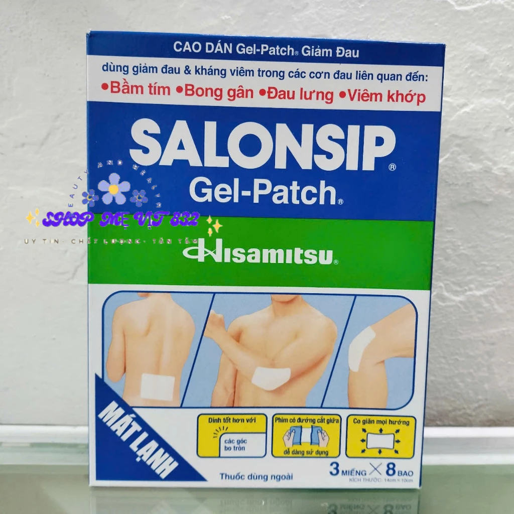 [MỚI] Cao dán Salonsip Gel-Patch  (hộp 8 gói x 3 miếng)