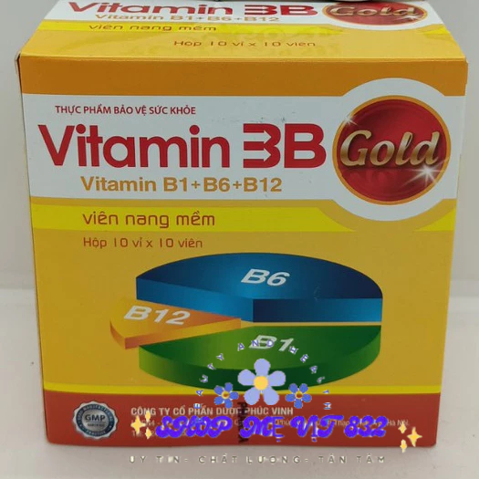 Vitamin 3B gold Phúc Vinh hộp 10 vỉ x 10 viên