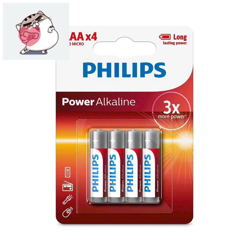 Vỉ 2 Viên Pin AAA- AA Alkaline Philips
