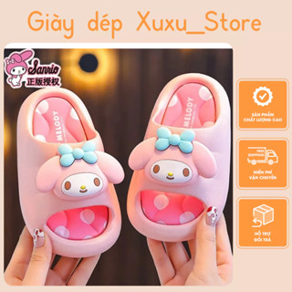 Dép quai ngang cho bé trai bé gái, Dép lê hoạt hình 3D cho bé đế êm chống trơn trượt (2131)