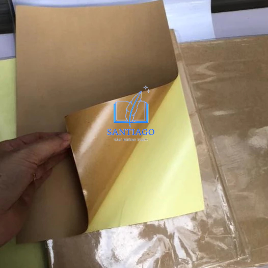 (Tập 100 tờ A4) Decal giấy dính da bò A4 hàng Thái Lan, Decal giấy Kraft màu nâu nhám, decal xi măng