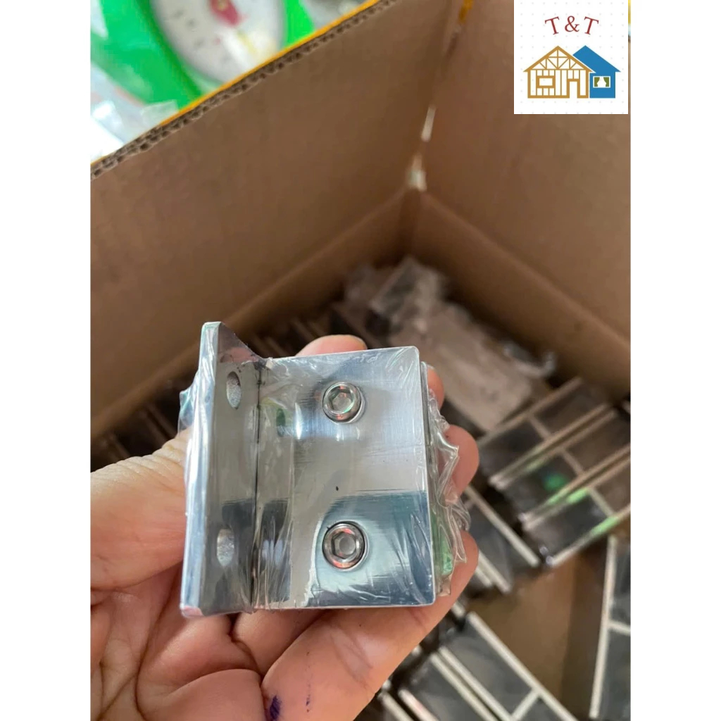 Bát chữ F kẹp kính Inox 304