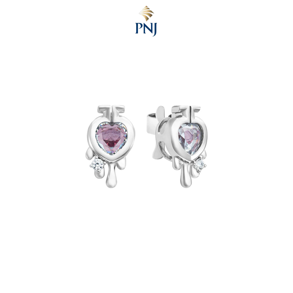 Bông tai Bạc đính đá STYLE By PNJ Bisous ZTXMW000038