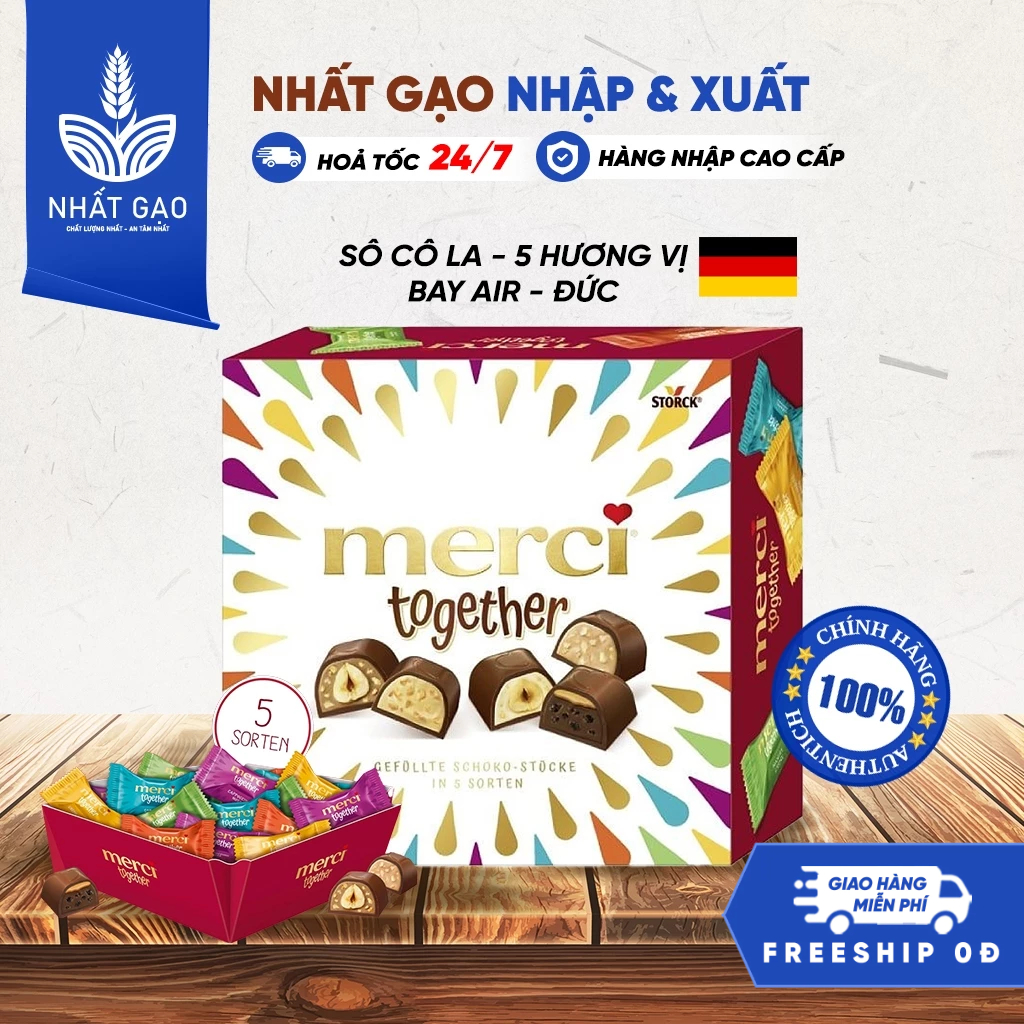 [AIR T6/2025] Kẹo Socola Merci Lovelies 185g - giòn vỏ nhân ngậy thơm nhiều vị mix