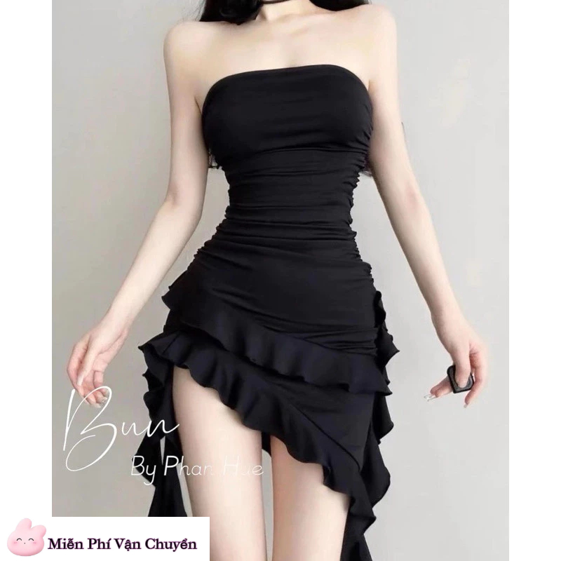 Đầm Cúp Tua Rua Kèm Hoa Hồng Cổ Có Mút Cúp | BigBuy360 - bigbuy360.vn