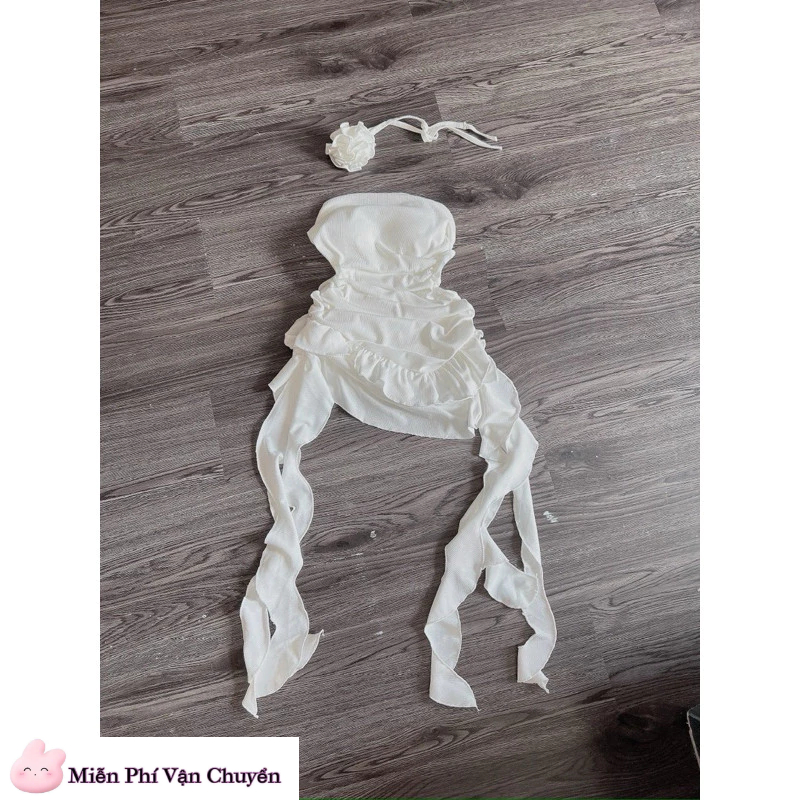 Đầm Cúp Tua Rua Kèm Hoa Hồng Cổ Có Mút Cúp | BigBuy360 - bigbuy360.vn