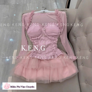 Đầm Tơ Bèo Tay Phồng Nhún Cao Cấp 3Màu