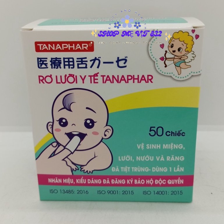 Gạc rơ lưỡi Tanaphar hộp 50 chiếc
