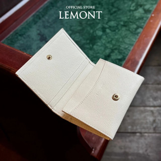 Ví Tiny LEMONT màu Xám Trắng, da bò thật, nhỏ gọn