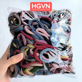  SET 100 dây chun phiên bản Hàn Quốc không đường may thiết kế đơn giản thun HGVN cột độ đàn hồi cao không làm đau tóc 