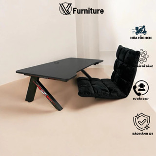 Combo bàn ghế Gaming bệt Takami K+ đen gấp gọn tiện lợi | Nội Thất Văn Quyết