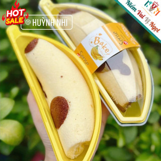 100 Hộp Bánh Chuối Kèm Tag Giấy, Hộp nhựa hình Trái Chuối