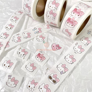  🍑 400 miếng dán   cuộn nhãn dán Hello Kitty hoạt hình và anime nhãn dán nhật ký và tài khoản DIY văn phòng phẩm,đồ dù 