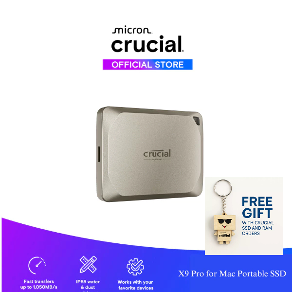 Crucial X9 Pro cho Mac Ổ cứng di động 4TB SSD -   Hàng chính hãng
