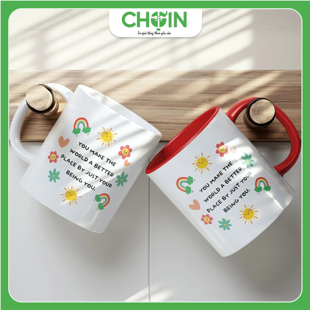 Ly Sứ Slogan Truyền Động Lực Just Being You Làm Quà Tặng Đồng Nghiệp, Bạn Bè, Quà Sinh Nhật