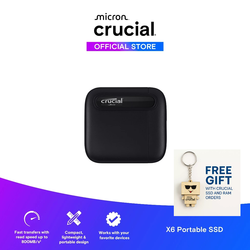Ổ cứng di động Crucial X6 1TB (500GB/1TB/2TB/4TB)  -   Hàng chính hãng