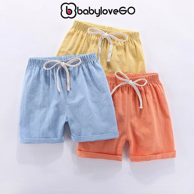 Quần đùi cho bé BabyloveGO quần sooc vải đũi mềm quần short unisex bé trai bé gái 10 đến 45kg QT011