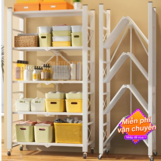 STA Kệ Để Đồ Gấp Gọn Đa Năng 3/4/5 Tầng - Nhà Bếp, Nhà Tắm, Có Bánh Xe, Hàng Sẵn