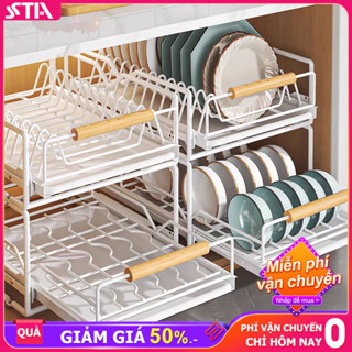  STA Giá Lưu Trữ Bát Đĩa Kéo Ra Đượ Kệ úp bát đĩa Đa Năng Giá đựng bát đĩa ray trượt 