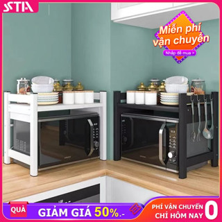 Sta kệ nhà bếp Có Thể Điều Chỉnh Kệ lò vi sóng 2 tầng Thép Kệ để nồi cơm điện Chịu nhiệt độ cao