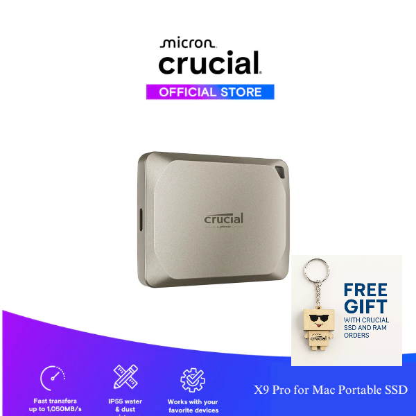 Crucial X9 Pro cho Mac Ổ cứng di động 2TB SSD -   Hàng chính hãng