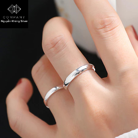 Nhẫn tròn trơn bạc ta, đơn giản