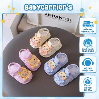 Giày Vải Tập Đi Hoạ Tiết Động Vật Dễ Thương Cho Bé Trai Bé Gái , Chất Vải Xốp Mềm Êm Chân, Đế Cao Su Chống Trượt An Toàn