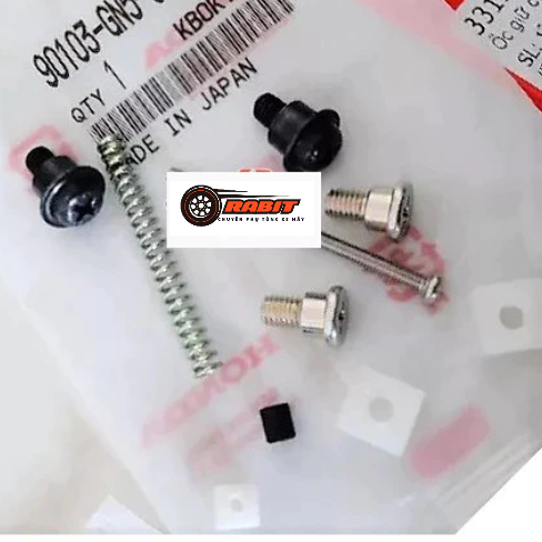 RABIT_ Bộ ốc lắp chỉnh pha đèn xe dream zin xịn (fun bộ ốc bắt chóa đèn 9 chi tiết) |