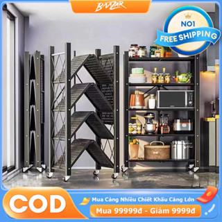 BMZAR Kệ Sắt Đa Năng Kệ gấp gọn Kệ Để Đồ kệ nhà bếp kệ lò vi sóng để đồ nhà bếp Xếp Gọn Có Bánh Xe