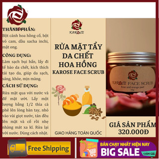 [Tặng nước cất sen/nhài]Rửa Mặt Tẩy Da Chết Hữu Cơ Karose 100gr