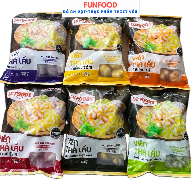  Viên thả lẩu trứng cá  trứng tôm  phô mai trứng muối..hàng Lacusina Việt Nam 500g   Giao hàng Hà Nội  