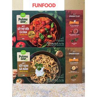   Xả date 26 1 2026  Mỳ Ý sốt thịt viên cà chua sốt kem nấm Pulmuone 332.2g dành cho 2 người ăn 