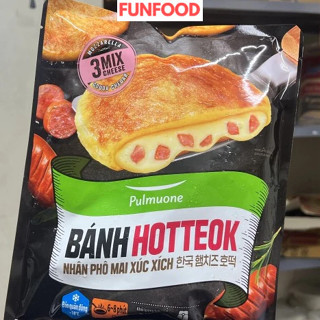 Bánh hotteok nhân xúc xích Pulmuone 360g, bánh nếp phô mai, bánh xếp phô mai
