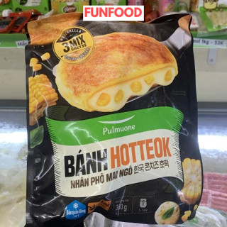 Bánh hotteok nhân phô mai ngô Pulmuone 360g, bánh nếp phô mai, bánh xếp phô mai