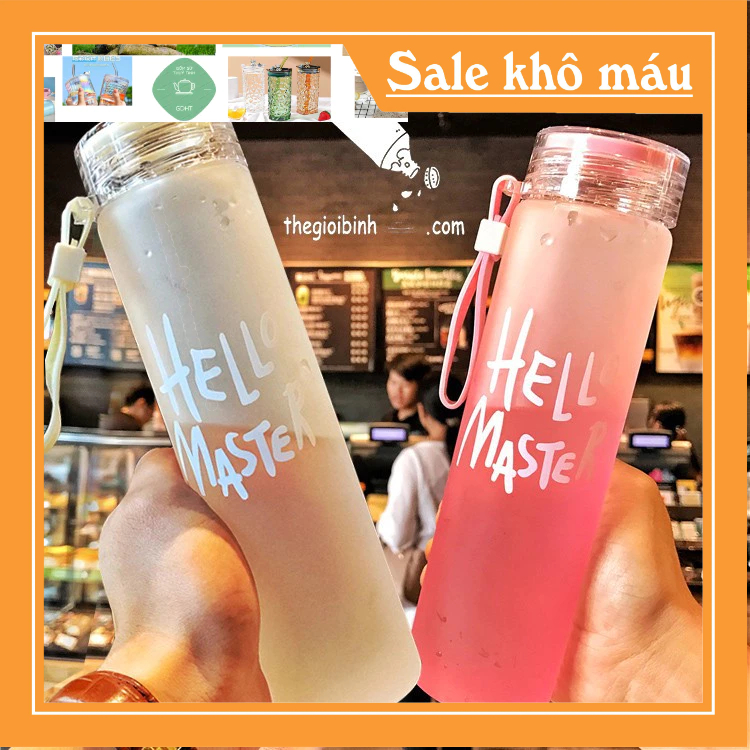 Bình chai thủy tinh hello master 450ml