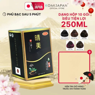 Dầu gội phủ bạc Komi Nhật Bản màu cơ bản nhuộm tóc thảo dược - Hộp 10 gói KOMI JAPAN, 250ml