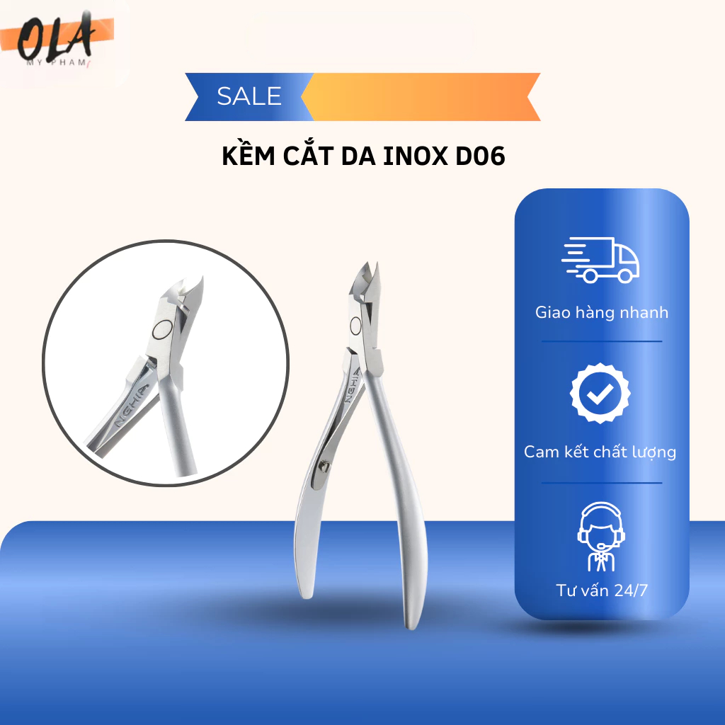 Kềm Cắt Da Inox D06 - Kềm Nghĩa Chính Hãng - Mỹ Phẩm Ola
