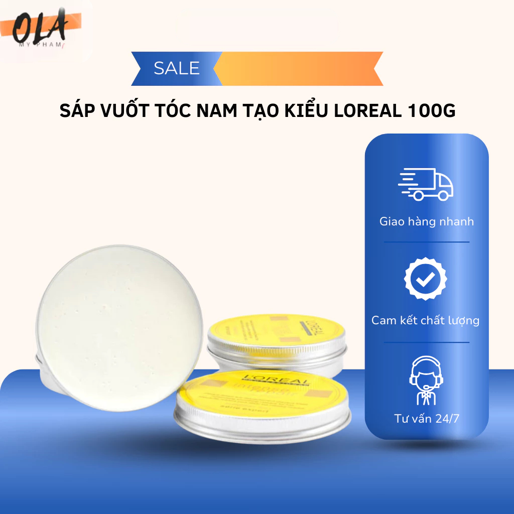  Sáp Vuốt Tóc Nam Loreal 100g Tạo Kiểu Cứng Giữ Nếp Tóc Chính Hãng - Mỹ Phẩm Ola 