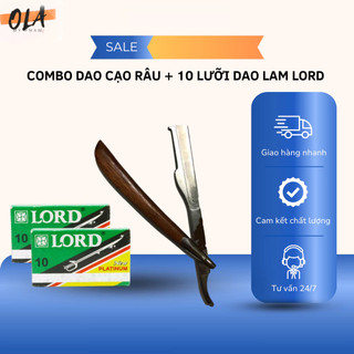  Combo Dao Cạo Cán Gỗ 10 Lưỡi Dao Lam Lord - Mỹ Phẩm OLA 