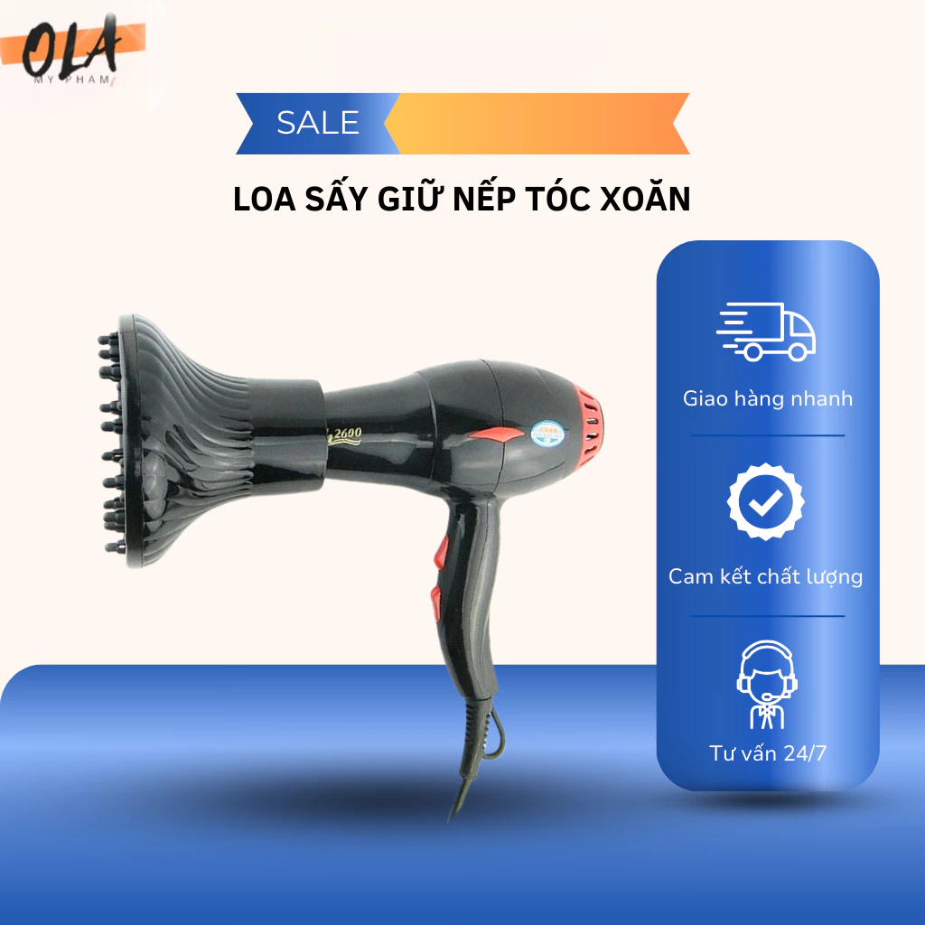 loa sấy tóc xoăn giữ nếp lâu không hư tổn chính hãng mỹ phẩm ola