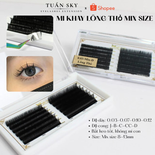 Mi Khay Lông Thỏ siêu mềm,mịn Dày 0.03-0.07-0.10-0.12  (khay Mix Size 8-13 mm) Dụng cụ nối mi TUẤN SKY