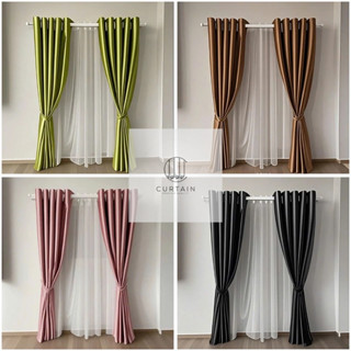  Rèm khoen ORE 2 lớp cửa sổ chống nắng cao cấp vải gấm và voan lụa trắng  4 màu  sang trọng 