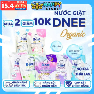 Nước giặt Dnee Organic cho bé sơ sinh nội địa Thái Lan Chính Hãng giặt xả quần áo trẻ em túi 1400ml