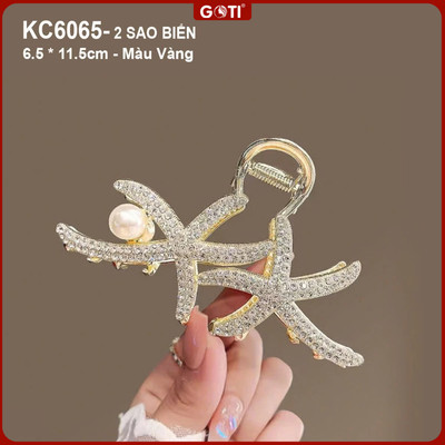 GOTI – Kẹp Tóc Răng Dành Cho Nữ Kiểu Kẹp Càng Cua Lớn Hình Sao Biển Đính Hạt Dự Tiệc Sang Chảnh KC6065