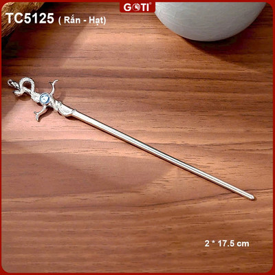 GOTI  Trâm Cài Tóc Kim Loại Họa Tiết Rắn Hạt  Đơn Giản - Phụ Kiện Tóc Dành Cho Nữ TC5125