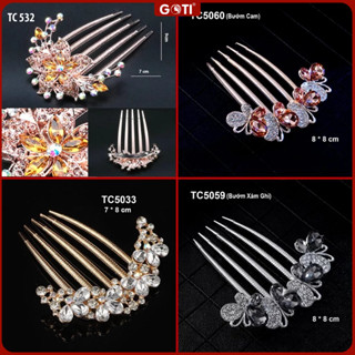 GOTI – Phụ Kiện Tóc Dự Tiệc Quà Cho Nữ - Trâm Cài Tóc Kiểu Lược Cài Hình Bướm Phối Hạt Châu Quà Tặng Thanh Lịch TC5056